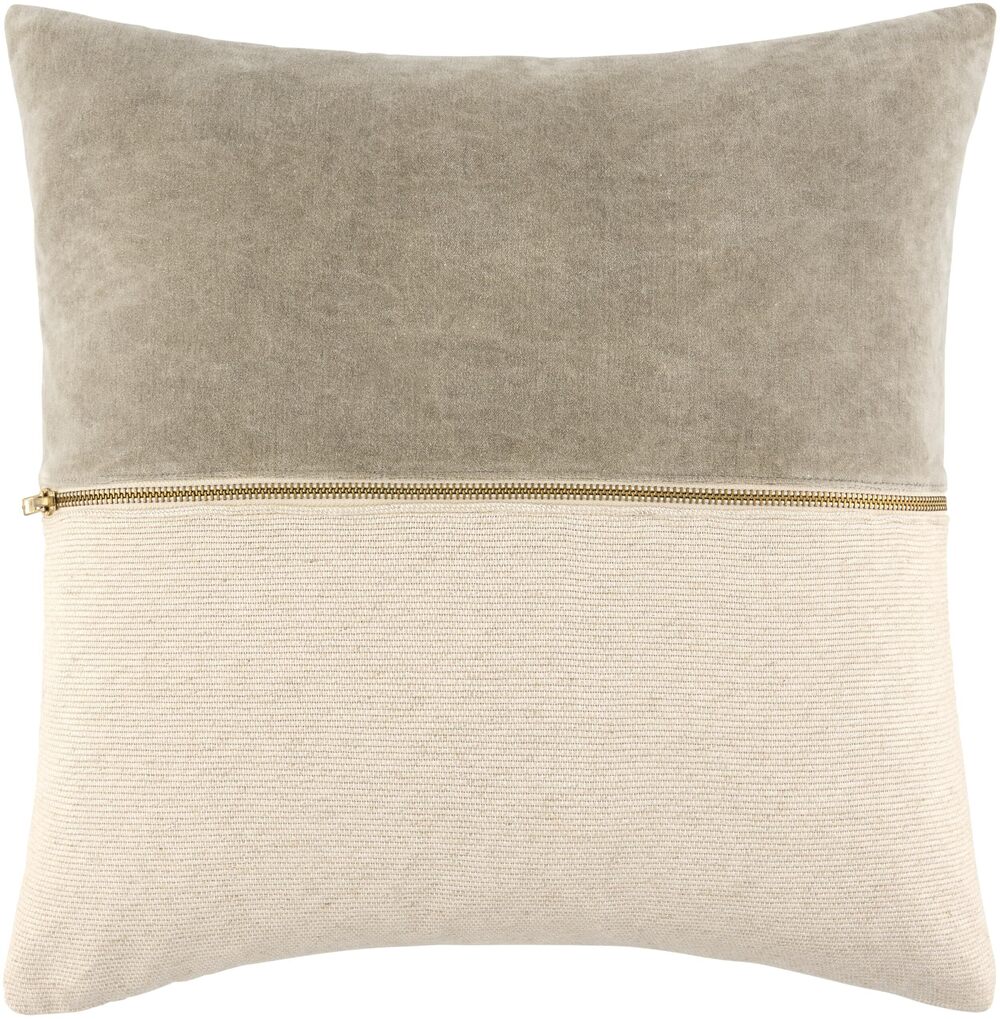 3880 x Galey Alix San Marco Modern Throw Pillow, 18" L x 18" W, Olive/Beige